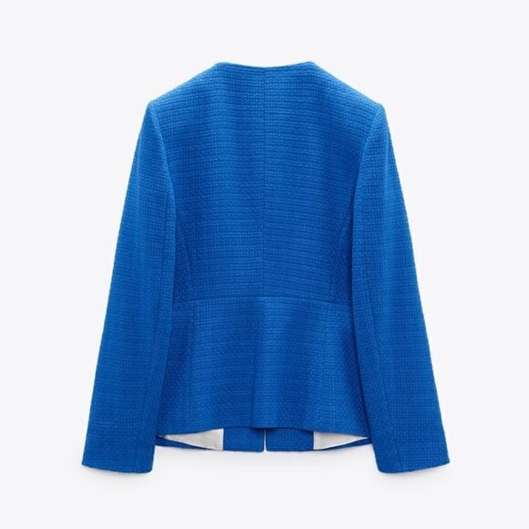 ZARA GOLD BUTTON TEXTURED BLAZER - Picture 11 of 12